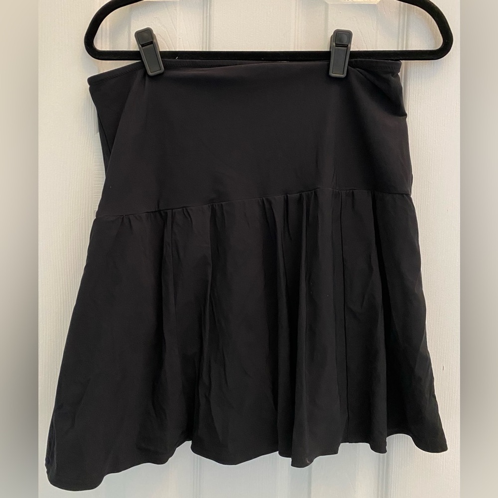 Lands End -Tummy Control Ultra High Waisted Modest Swim Skirt - Size 18W - Black
